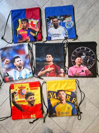 Vrecko na telesnú, prezuvky, messi, ronaldo,