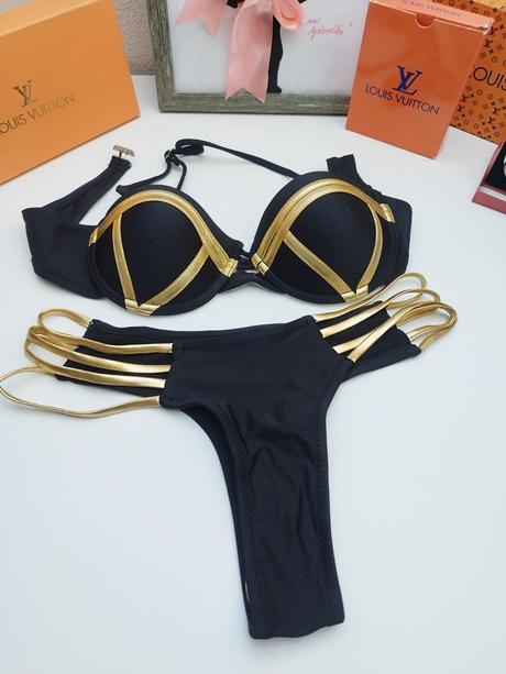 Plavky zlato cierne, s