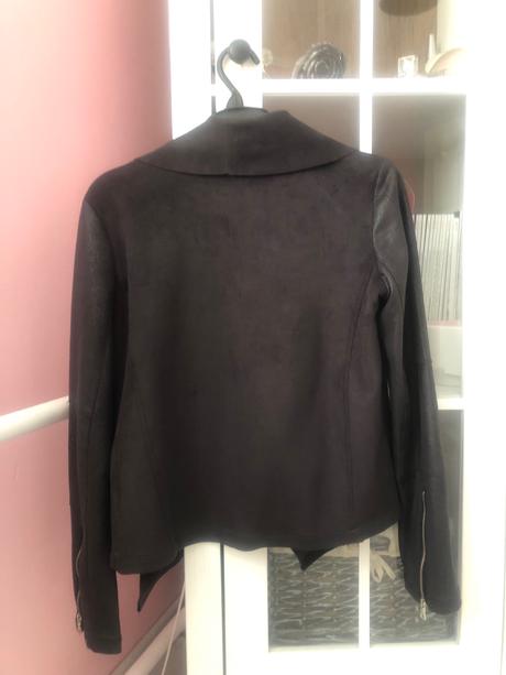 Sako v kombinacii semišu a brúsenej kože, amisu,36