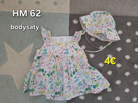 Letne bodysaty s klobucikom 62, h&m,62