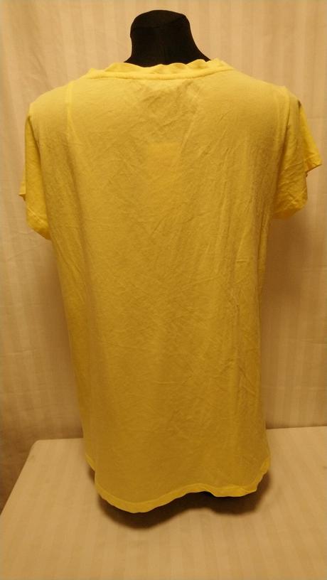 Dámsky žltý bavlnený top, peacocks, xl