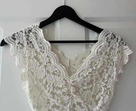 Bledý čipkovaný top zara, xs/s, zara,xs