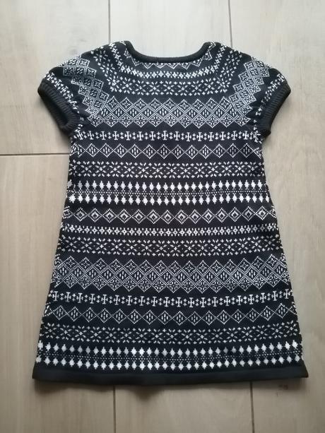 Teplé šaty so zimným motívom, h&m,104