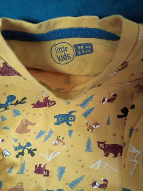 Reserved horčicové nohavice a tričko lesné zvierat, reserved,86