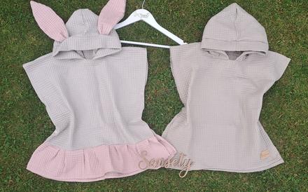 Pončo na kúpanie mušelín / vafle,