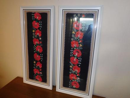 Obrazy čierno červený vzor,, 