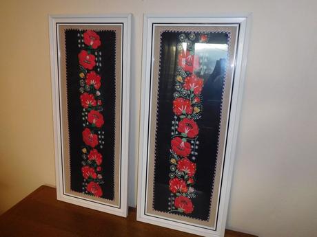 Obrazy čierno červený vzor,, 