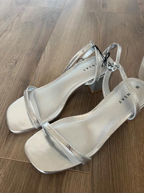 Dámske strieborné sandále, sinsay,38