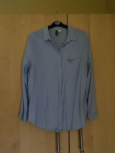 Bledomodrá dámska blúzka č.xl, h&m,xl