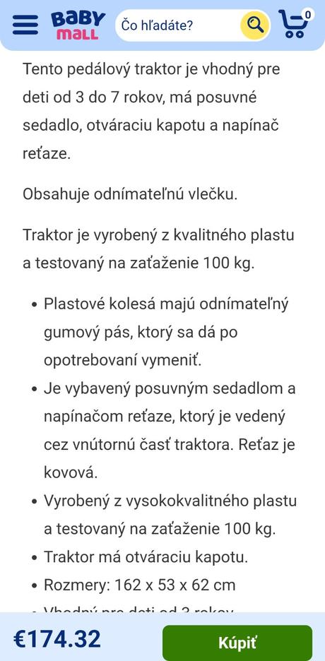 Šlapací traktor,