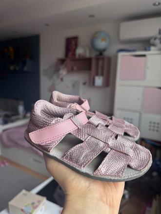 Sandále ef barefoot pink glitter 23, 23