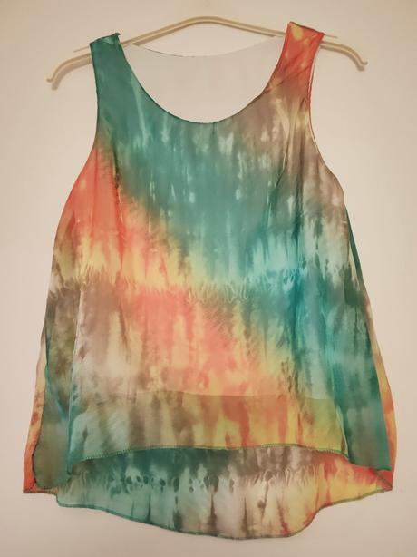 Oversize farebný top, tu,m