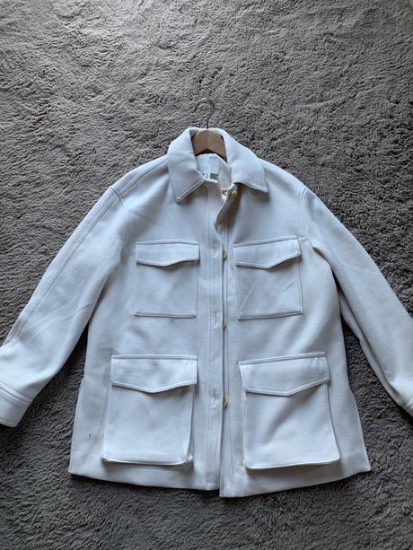 Oversize kremovy kabatik, h&m,xs