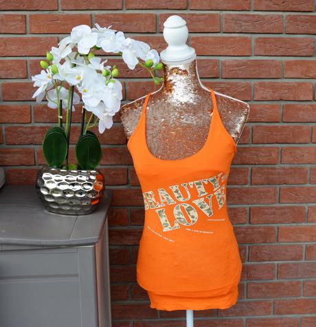 Oranžový predĺžený top-s, s