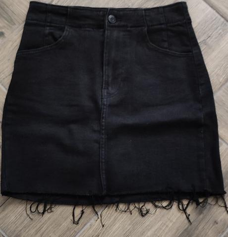Čierna denim mini sukňa, bershka,xs
