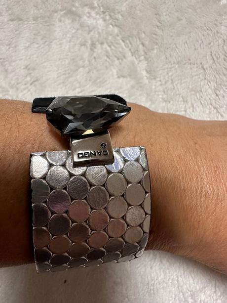 Kožený náramok čierno-strieborný cango & rinaldi, 