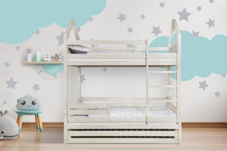 Drevená poschodová posteľ domček,rôzne veľkosti, šírka (cm): 90,dĺžka (cm): 200