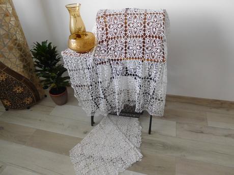 Obrus háčkovaný, malý+veľký, 