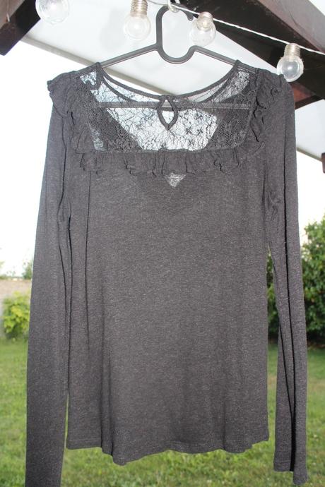 Elegantné tričko s čipkou, promod,s
