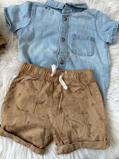 Rifľová košeľa a kraťasky h&m, h&m,80