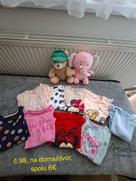 Tričká s dlhým rukávom č.98, 86–98