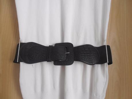 Dámsky biely rolák s opaskom č.s, s