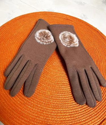 Luxusné zateplené rukavice s kožušinkou, l