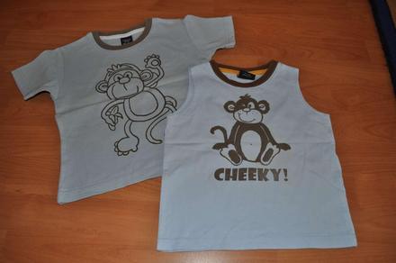 2x opičkové tričko a kraťasy - cena spolu, next,98
