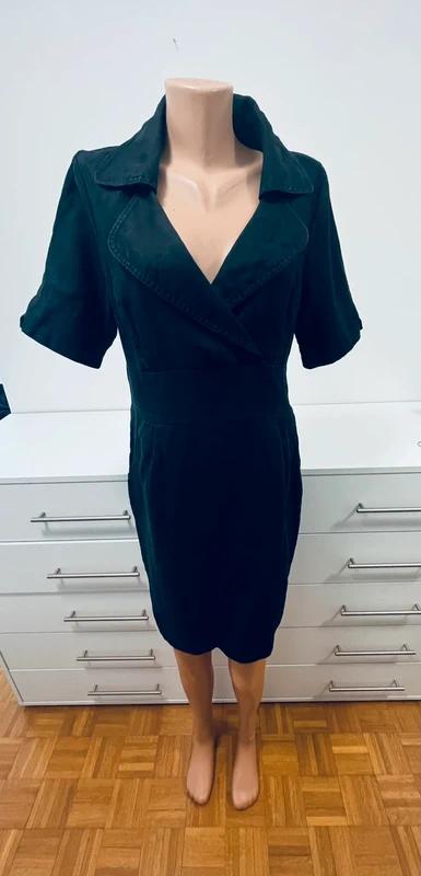 Elegantné čierne ľanové šaty flash, 40