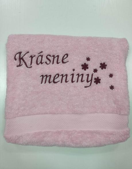 Osuška s textom krásne meniny, 