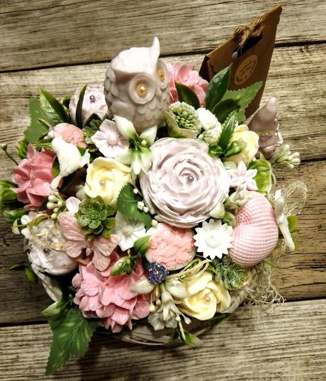 Voňavá mydlová kytica s hortenziami,