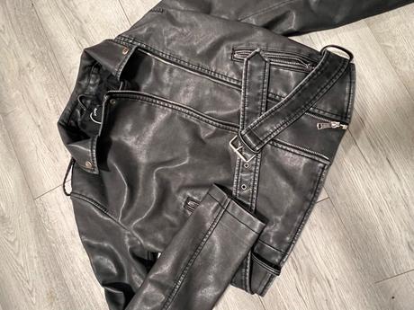 Sivá kožená bunda, sinsay,m