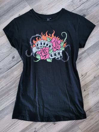 Čierne krátkorukávové tričko bonprix, s