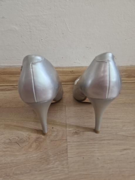 Lodičky la maria - metalické strieborné, 38