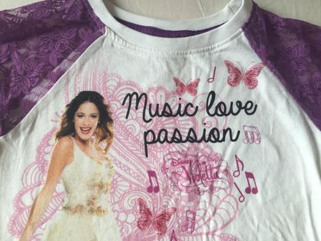 Tričko s čipkou violetta, disney,128