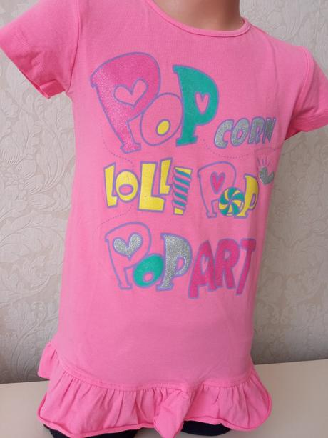 Dievčenské tričko s volánom a nápisom ovs 5-6 r., ovs,116