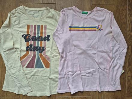 2 x tričká s dlhým rukávom 164, benetton,164