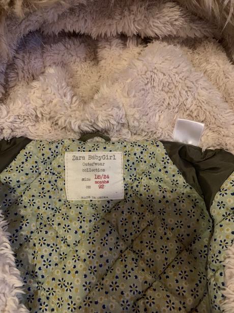 Dievcenska zimna bunda zara s kozusinou, zara,92