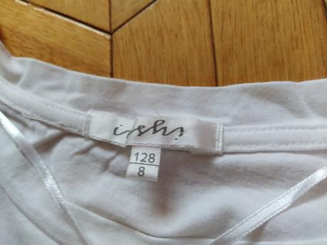 Biele tričko s nápisom., 128