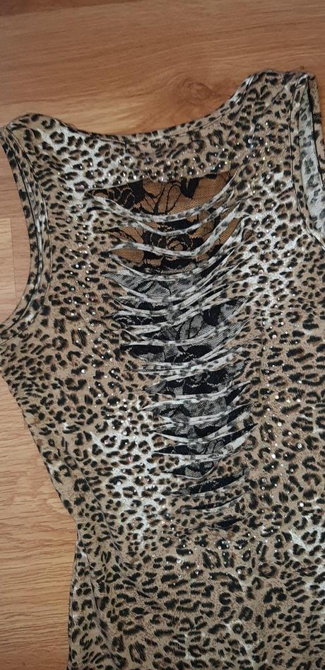 Leopardí čipkovaný top, xs