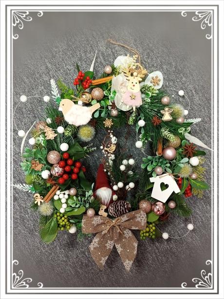 Vianočný veniec - ručná práca, 