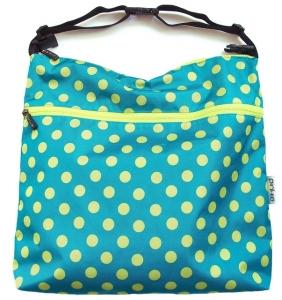 Pinkie taška turqouise/limette dots, pinkie