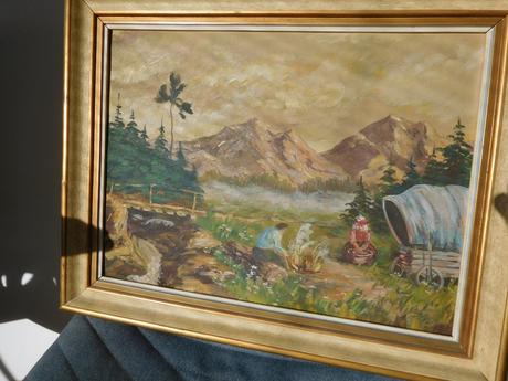 Kočovníci-olej na plátne 1952, 38 x 48 cm 2 kusy, 