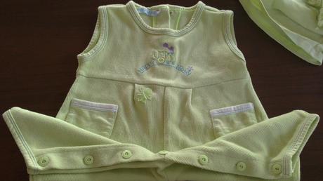 Zelenkavý overal+košieľka, zn. damine, 68