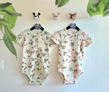 Lindex 86 a 80 jahody body zelene a kremove, lindex,86
