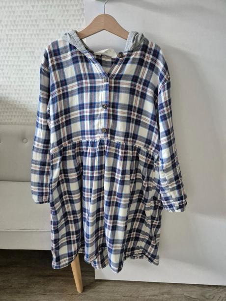 Flanelove šaty s kapucňou, h&m,140
