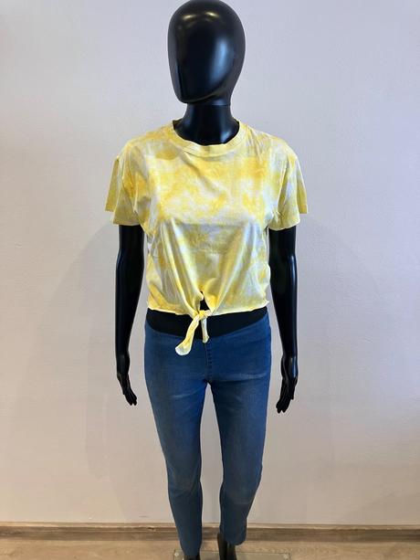 Batikované crop top tričko (m), c&a,m