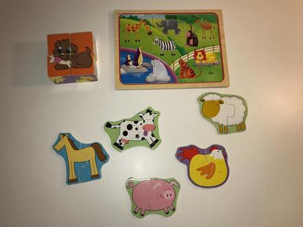 Drevené puzzle - skladanie obrázkov,