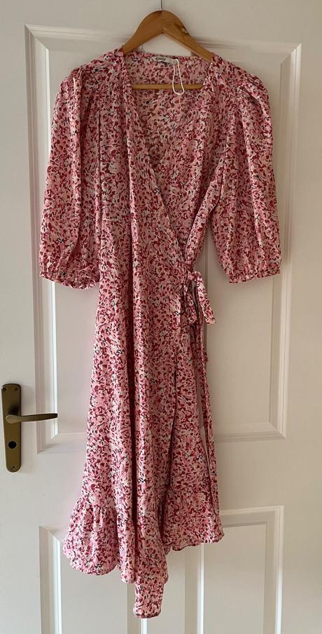 Ružové kvetované zavinovacie šaty, only, m/38, only,m