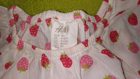 Dievčenská jahôdková blúzka vel. 80 cm, h&m,80